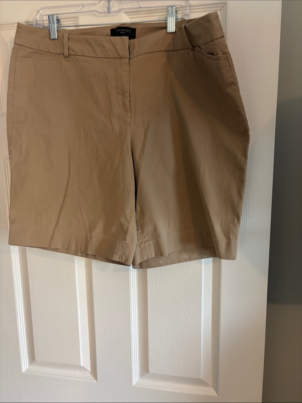 Talbots Beige Cotton Blend Bermuda Shorts Size 14